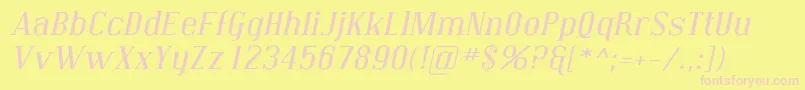 CovingtonExpItalic Font – Pink Fonts on Yellow Background