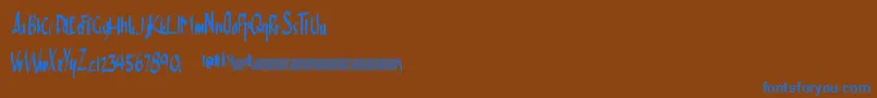 Cleansimpledt Font – Blue Fonts on Brown Background