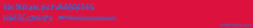Cleansimpledt Font – Blue Fonts on Red Background