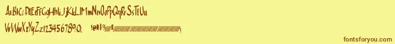 Cleansimpledt Font – Brown Fonts on Yellow Background