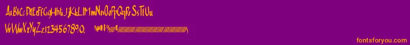 Cleansimpledt Font – Orange Fonts on Purple Background