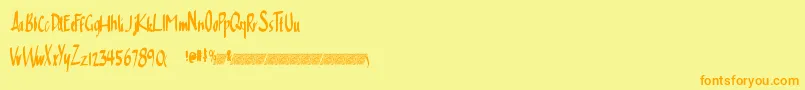 Cleansimpledt Font – Orange Fonts on Yellow Background