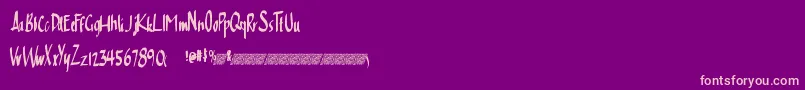 Cleansimpledt Font – Pink Fonts on Purple Background