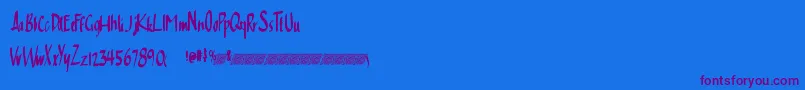 Cleansimpledt Font – Purple Fonts on Blue Background