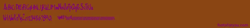 Cleansimpledt Font – Purple Fonts on Brown Background
