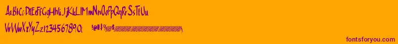 Cleansimpledt Font – Purple Fonts on Orange Background