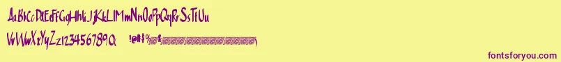 Cleansimpledt Font – Purple Fonts on Yellow Background