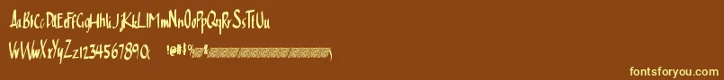 Cleansimpledt Font – Yellow Fonts on Brown Background