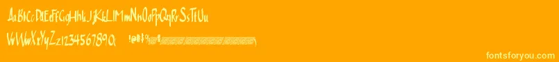 Cleansimpledt Font – Yellow Fonts on Orange Background