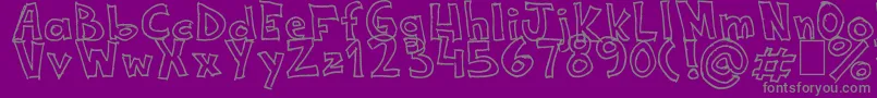 NeneWenoWidthHandwrite Font – Gray Fonts on Purple Background