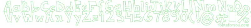 NeneWenoWidthHandwrite Font – Green Fonts on White Background