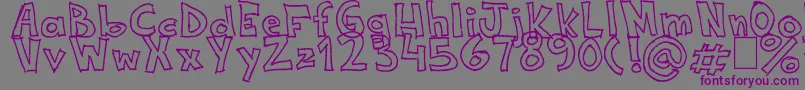 NeneWenoWidthHandwrite Font – Purple Fonts on Gray Background