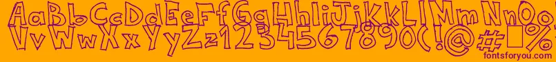 NeneWenoWidthHandwrite Font – Purple Fonts on Orange Background