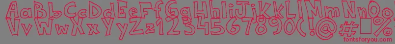 フォントNeneWenoWidthHandwrite – 赤い文字の灰色の背景