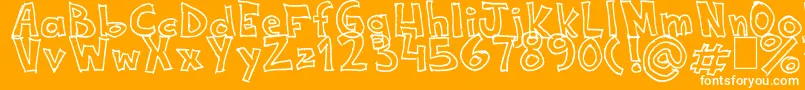 NeneWenoWidthHandwrite Font – White Fonts on Orange Background