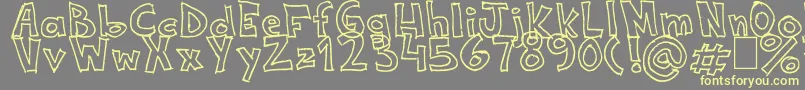 Fonte NeneWenoWidthHandwrite – fontes amarelas em um fundo cinza