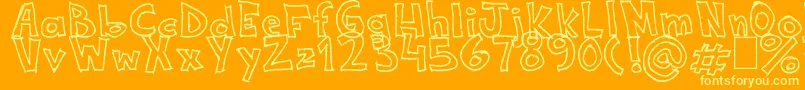 NeneWenoWidthHandwrite Font – Yellow Fonts on Orange Background