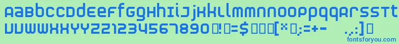 フォントRnsS – 青い文字は緑の背景です。