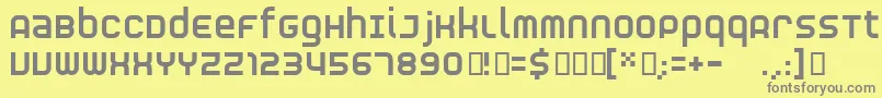 フォントRnsS – 黄色の背景に灰色の文字