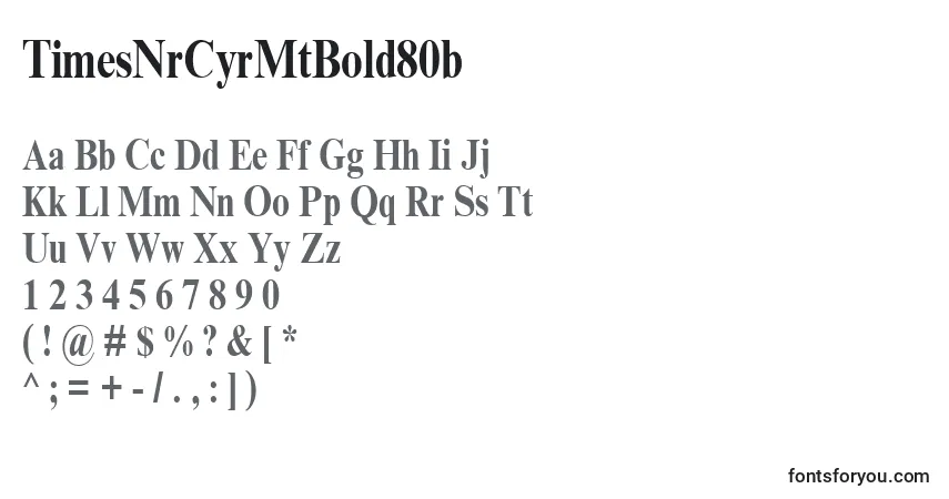Schriftart TimesNrCyrMtBold80b – Alphabet, Zahlen, spezielle Symbole