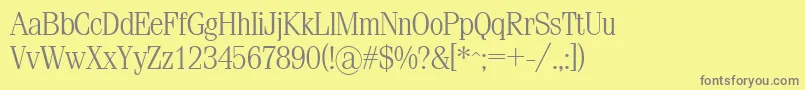 Simeizlight-fontti – harmaat kirjasimet keltaisella taustalla