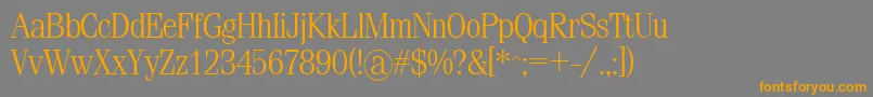 フォントSimeizlight – オレンジの文字は灰色の背景にあります。