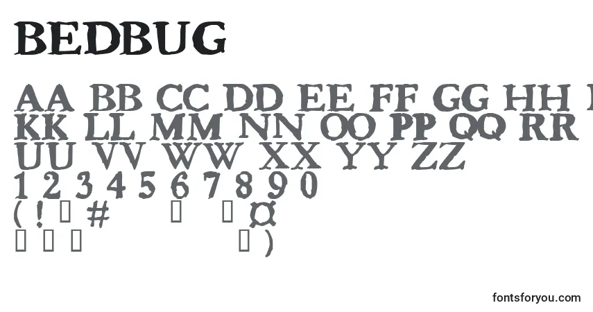Fuente Bedbug - alfabeto, números, caracteres especiales