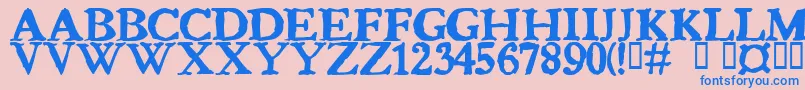 Bedbug Font – Blue Fonts on Pink Background