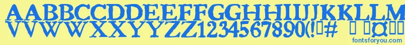 Bedbug Font – Blue Fonts on Yellow Background