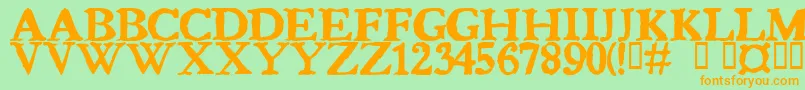 Bedbug Font – Orange Fonts on Green Background
