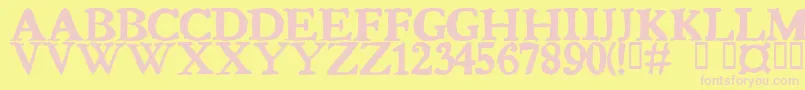 Bedbug Font – Pink Fonts on Yellow Background