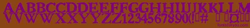 Bedbug Font – Purple Fonts on Brown Background