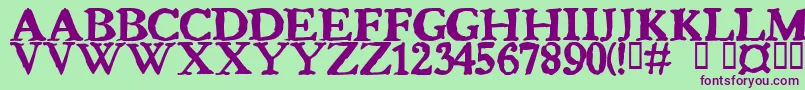 Bedbug Font – Purple Fonts on Green Background