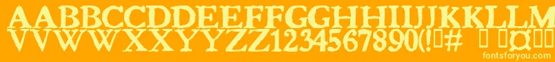 Bedbug Font – Yellow Fonts on Orange Background