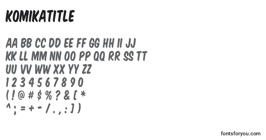 Schriftart KomikaTitle – Alphabet, Zahlen, spezielle Symbole