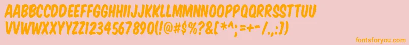 KomikaTitle Font – Orange Fonts on Pink Background