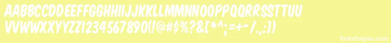 KomikaTitle Font – White Fonts on Yellow Background