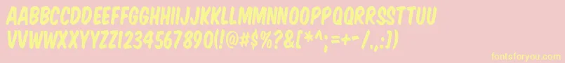 KomikaTitle Font – Yellow Fonts on Pink Background
