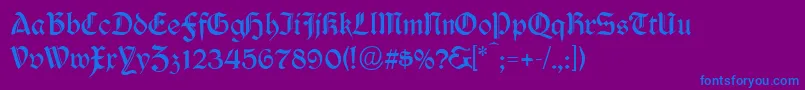 Durwent-Schriftart – Blaue Schriften auf violettem Hintergrund