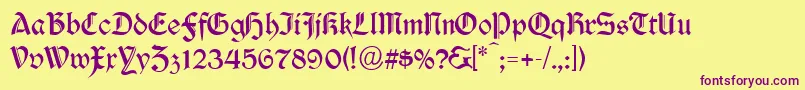 Durwent Font – Purple Fonts on Yellow Background