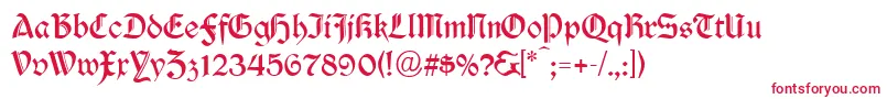 Durwent-Schriftart – Rote Schriften auf weißem Hintergrund