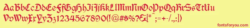 Durwent Font – Red Fonts on Yellow Background