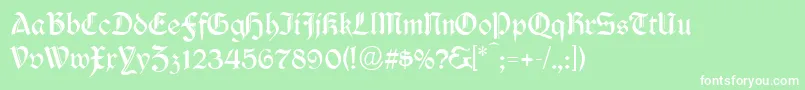 フォントDurwent – 緑の背景に白い文字