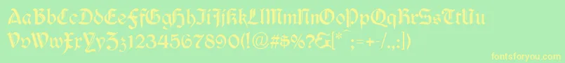 Durwent Font – Yellow Fonts on Green Background