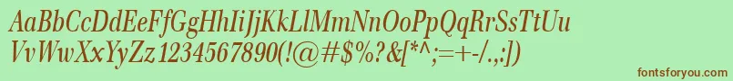 EmonaCondItalic Font – Brown Fonts on Green Background