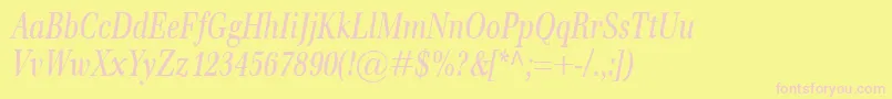 EmonaCondItalic Font – Pink Fonts on Yellow Background