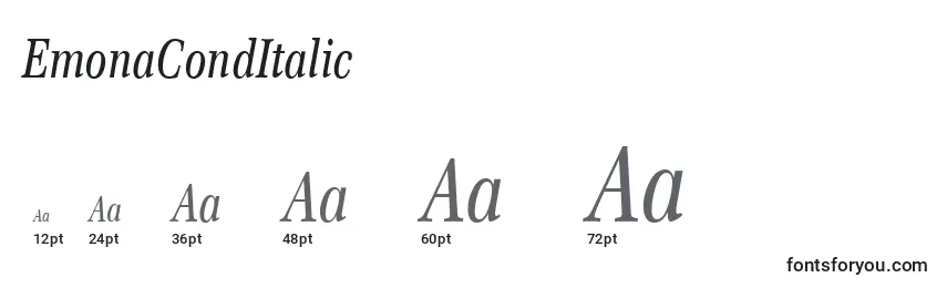Größen der Schriftart EmonaCondItalic