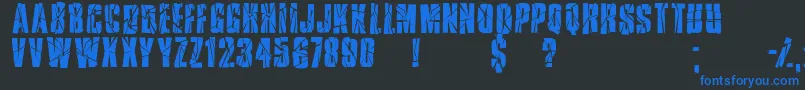 Rupturedsans Font – Blue Fonts on Black Background