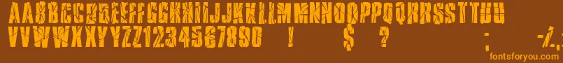 Rupturedsans Font – Orange Fonts on Brown Background