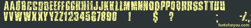 Rupturedsans Font – Yellow Fonts on Black Background